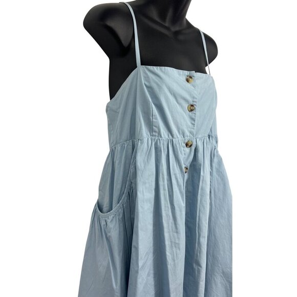Urban Outfitters BDG Shift Babydoll Blue Denim Button Sleeveless Cotton Dress XL - Picture 2 of 10